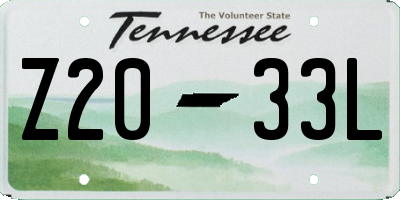 TN license plate Z2033L