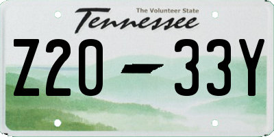 TN license plate Z2033Y
