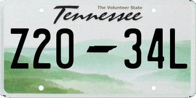 TN license plate Z2034L