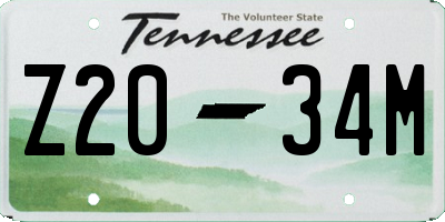 TN license plate Z2034M