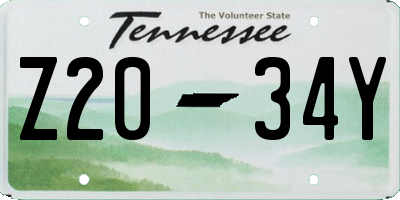 TN license plate Z2034Y