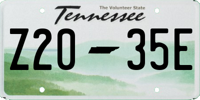 TN license plate Z2035E