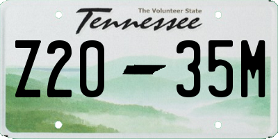 TN license plate Z2035M