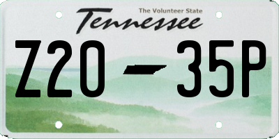 TN license plate Z2035P