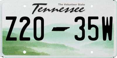 TN license plate Z2035W