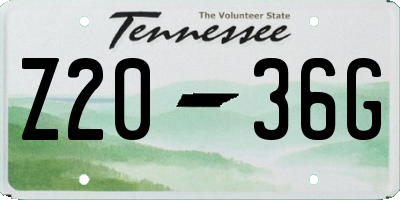 TN license plate Z2036G