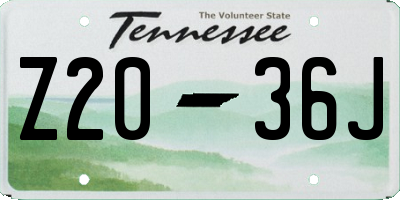 TN license plate Z2036J