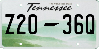 TN license plate Z2036Q