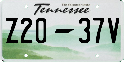 TN license plate Z2037V