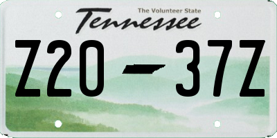 TN license plate Z2037Z