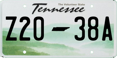 TN license plate Z2038A