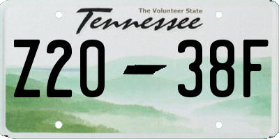 TN license plate Z2038F