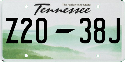 TN license plate Z2038J