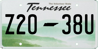 TN license plate Z2038U