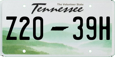 TN license plate Z2039H