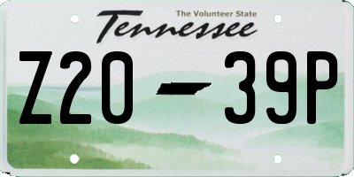 TN license plate Z2039P
