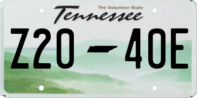 TN license plate Z2040E