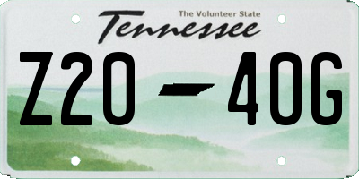 TN license plate Z2040G
