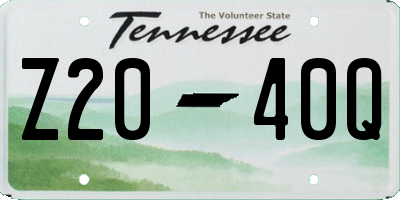 TN license plate Z2040Q