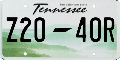 TN license plate Z2040R