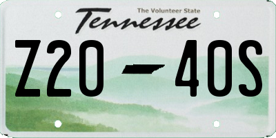 TN license plate Z2040S