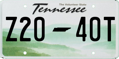 TN license plate Z2040T
