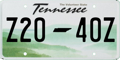 TN license plate Z2040Z