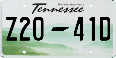 TN license plate Z2041D