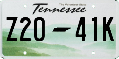 TN license plate Z2041K
