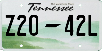 TN license plate Z2042L