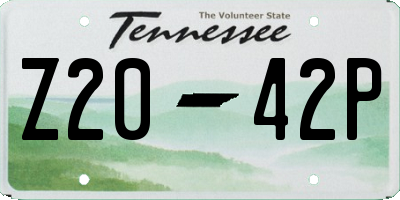 TN license plate Z2042P