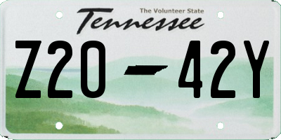 TN license plate Z2042Y
