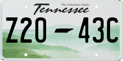 TN license plate Z2043C