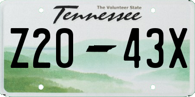 TN license plate Z2043X