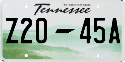 TN license plate Z2045A