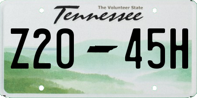 TN license plate Z2045H