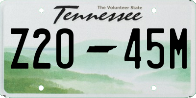 TN license plate Z2045M