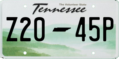 TN license plate Z2045P