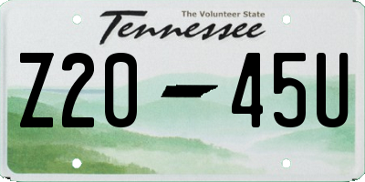 TN license plate Z2045U
