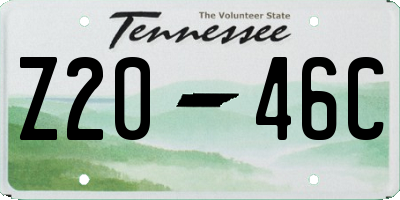 TN license plate Z2046C