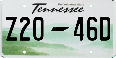 TN license plate Z2046D