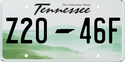 TN license plate Z2046F