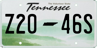 TN license plate Z2046S