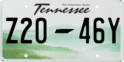 TN license plate Z2046Y