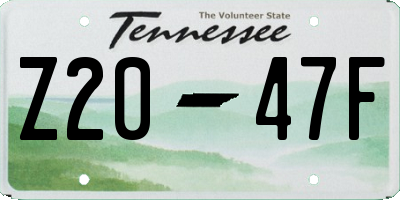 TN license plate Z2047F