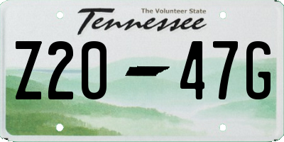 TN license plate Z2047G