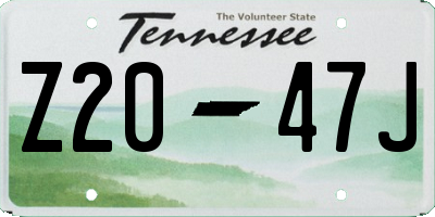 TN license plate Z2047J