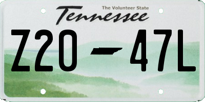 TN license plate Z2047L