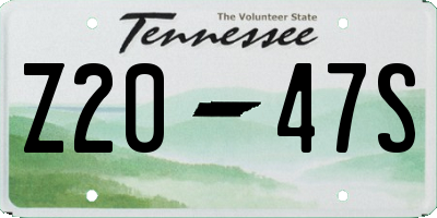 TN license plate Z2047S