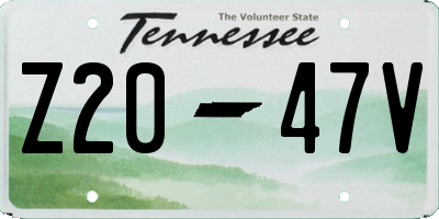 TN license plate Z2047V